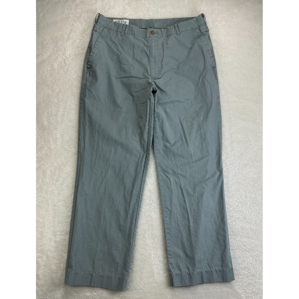 Orvis Chino Pants Mens 36 Light Blue Sporting Traditions Outdoor Comfort Vintage